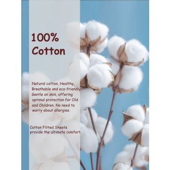100% Cotton Fitted Sheet - Super Soft 40cm Deep Pocket Bottom Sheets - White Elastic Sheet（Double,Grey)