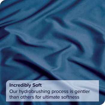 3 Piece Fitted Sheet Set- Fitted Sheet & Pillowcases -Breathable Bedding - Wrinkle, Fade, Stain Resistant- 40cm Deep Pocket Fitted Bed Sheet Set(Navy,Double)