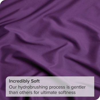 3 Piece Fitted Sheet Set- Fitted Sheet & Pillowcases -Breathable Bedding - Wrinkle, Fade, Stain Resistant- 40cm Deep Pocket Fitted Bed Sheet Set(Purple,King)