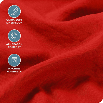 Hotel Quality Fitted Sheet - 1 Piece Fitted Sheet  -Breathable Bedding - Wrinkle, Fade, Stain Resistant- 16inch/40cm Deep Pocket Fitted Bed Sheet-Wrinkle and Fade Resistant,(Red,King)
