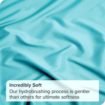 2 Piece Fitted Sheet Set- Fitted Sheet & Pillowcases -Breathable Bedding - Wrinkle, Fade, Stain Resistant- 40cm Deep Pocket Fitted Bed Sheet Set(Ice blue,King Single)