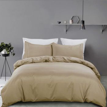 2 Piece Hotel Soft Microfiber Quilt Cover Set-2000TC Duvet/Donna Cover Set & Pillowcases -1 Quilt Cover Zipper Closure & 1 x Pillowcases-Breathable Bedding - Wrinkle, Fade, Stain Resistant(Camel Beige,Single)