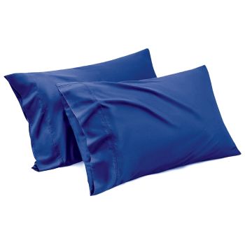 1000TC Ultra Soft Microfiber Pillowcases,Pair of Standard Pillow Covers,（royalblue, Standard Size, 48x74 cm)