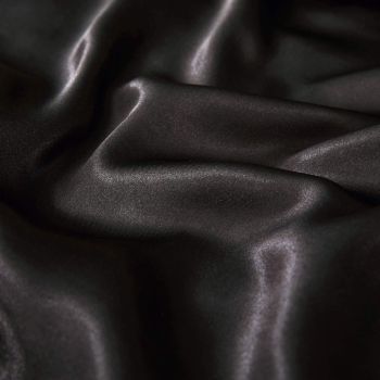 Satin Quilt cover Set Hotel 3 Pieces Quilt cover with Pillowcase, Art Silk Bedding Set-Luxury Soft Silky pillowcase for Hair and Skin, Similar to Silk Duvet/Donna Cover Set- 3 Pieces(Double,Black)
