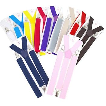 Clockwise 3 Clip Suspenders Unisex Adjustable Polyester Khaki
