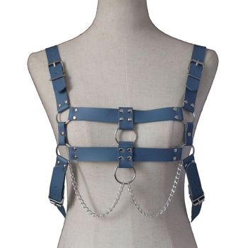 AX Punk PU Cross Strap for Men and Women Red