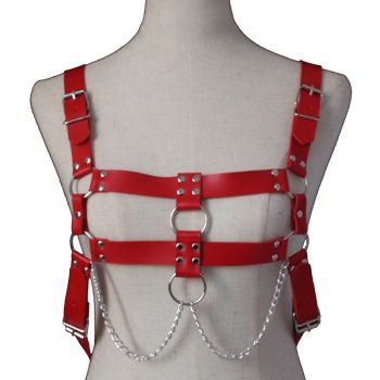 AX Punk PU Cross Strap for Men and Women White