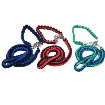 Dog Leash Nylon Hand Woven 1.5cm Red and Black