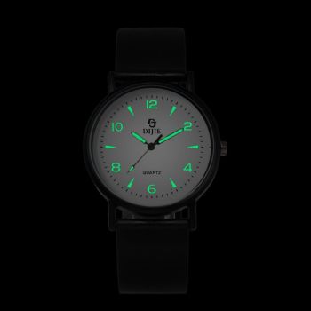 Di Jie Korean Style Quartz Watch 40mm Round Dial PVC triangle small size white
