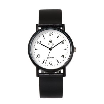 Di Jie Korean Style Quartz Watch 40mm Round Dial Luminous PVC Triangle small size White