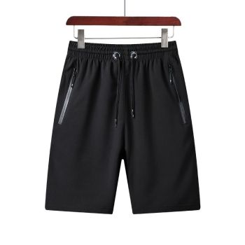 Men Summer Casual Shorts Straight Polyester Black 8XL
