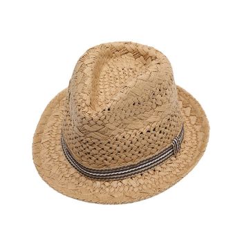Straw Hat Summer Sun Protection Khaki Beige Children 52-54cm