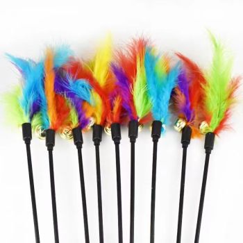 Cat Feather Toy PVC 50cm Macaron Turkey 50cm (including colorful feathers)
