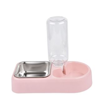 Pet Automatic Feeder Jiaming PP Stainless Steel 32 Pack Pink color box