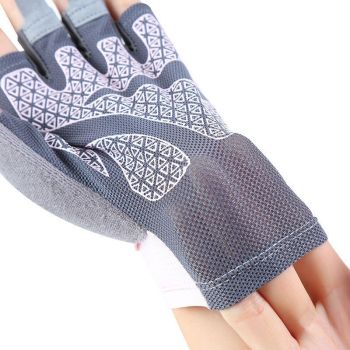 Ice Silk Half Finger Cycling Gloves for Men Women Ice Silk half finger open smile Black