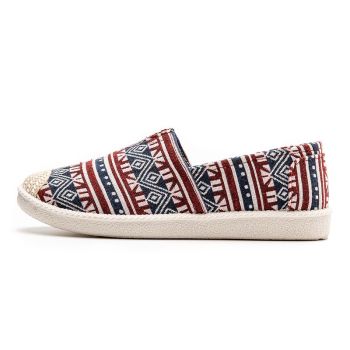 Canvas Low Top Women Shoes Flat Rubber Sole Fine Spike Red 36