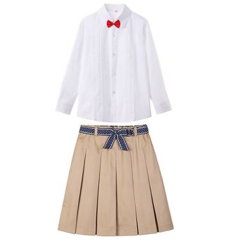 Girls Pleated Skirt Cool taixin yan Khaki Khaki Three-Button Pleated Skirt 110cm