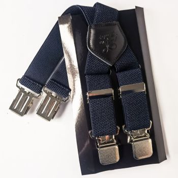 KANGDAI Men Polyester Strap 3.5cm X Type 4 Clips Black