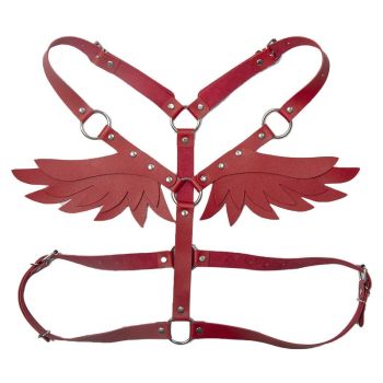 Leather Angel Wings Strap Belt Women Adjustable Pink