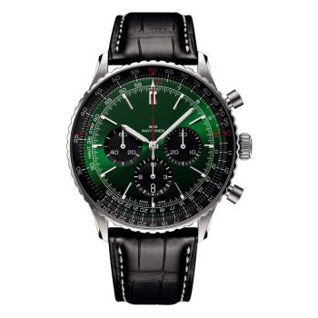 Men Quartz Watch Leather Strap Chronograph 43mm 2