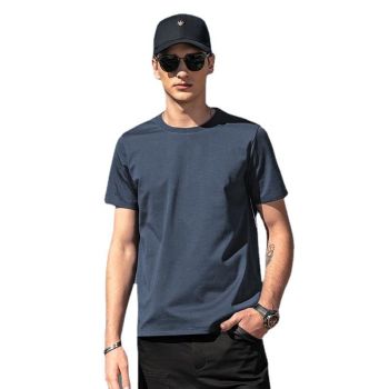 Men Short Sleeve T Shirt Cotton Loose Summer Flower pink 175/L(115kg -130kg)