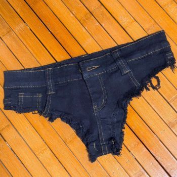 Women Denim Shorts Low Waist Tight Fit Light Blue
