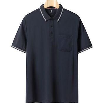Aguida Men Summer Ice Silk Polo Shirt 6615 lapel light gray M 50.00 kg-60.00 kg