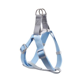 CHOUGOGO Nylon Dog Harness Leash Adjustable Vest Sky Blue M:1.5*120cm