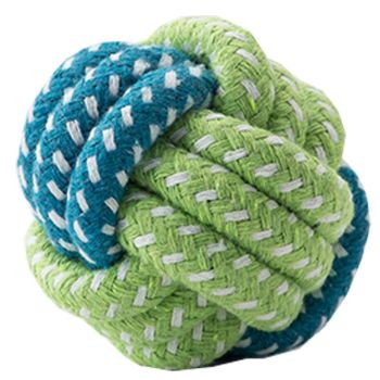 Sour bear Dog Chew Toy Cotton Rope Molar Bite Resistance Two-Tone 8-word Ball Blue