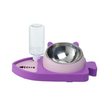 Pet Feeder Water Dispenser Fish Shape Auto Refill... Gray