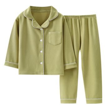 Yi Mei Kids Pajamas De Velvet Long Sleeve Two Piece Set SY03-pajamas deep powder 150cm