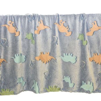 Dinosaur Luminous Flannel Blanket Polyester 100x150cm Gray 180*150cm