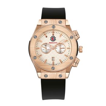 Modia Men Silicone Watch Calendar Quartz Gold shell brown surface