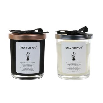 ONLY FOR YOU Scented Candle Soy Wax Bow Cover Transparent-Misty Morning-Bow Rose Gold Cover