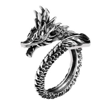 Retro Dragon Ring Yuyi Alloy Unisex Adjustable Retro Live Dragon Ring
