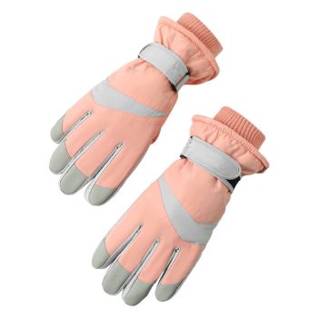 Yu xueqing Winter Ski Gloves Men Women Windproof Touch Ski round mark 3 - gray One size fits all