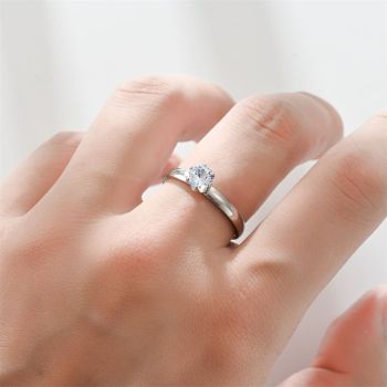 Stainless Steel 3mm Diamond Ring Unisex 3mm gold diamond No. 7