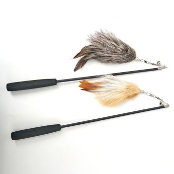Fox Fur Cat Teasing Stick Aishangle Three Section This yellow Fox + three-section rod