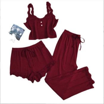 Subtle Lace Women Pajamas Set Sleepwear Light Purple 6XL