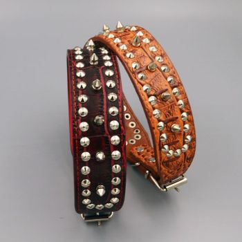 Chenjia Leather Dog Collar Large Breed Blue 4.3*58cm