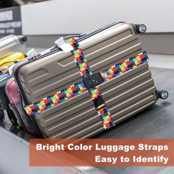 Luggage Accessories Set – 4 Pack Travel Kit with Luggage Tags, Luggage Strap with Lock, Suitcase Wheel Covers & Stickers – Travel Essentials for Suitcases & Bags