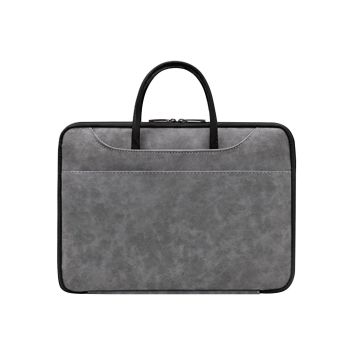 14 Inch PU Leather Laptop Bag, Portable Waterproof Laptop Case, Full Opening and Closing Sleeve Handbag, Briefcase for MacBook Air, Ipad, Business Travel