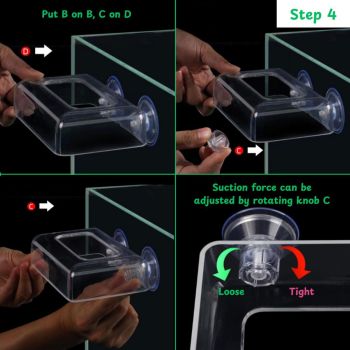 Fish Feeding Box Ring for Turtle with Filter Ball Set, Fish Feeder Ring and Nitrifying Ball, Betta Feeding Floating, Turtle Enrichment Toys, Floating Betta Food Holder (Clear，2Pcs） - Clear - Size S