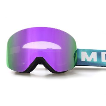 Magnetic Cylindrical Ski Goggles with UV400 Anti-Fog Dual-Lens, Impact-Resistant TPU Frame, Interchangeable Lens for Snow Sports, Includes Protective Case & Black Storage Bag (Blue)