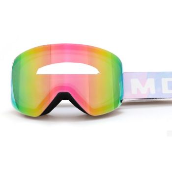 Magnetic Cylindrical Ski Goggles with UV400 Anti-Fog Dual-Lens, Impact-Resistant TPU Frame, Interchangeable Lens for Snow Sports, Includes Protective Case & Black Storage Bag (Green)