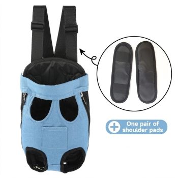 Portable Pet Front Chest Backpack for Small Dogs and Cats – Hands-Free Travel Carrier with Adjustable Straps, Breathable Mesh, and Padded Shoulder Pads for Comfortable Outdoor Adventures (L, Leopardprint)