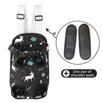 Portable Pet Front Chest Backpack for Small Dogs and Cats – Hands-Free Travel Carrier with Adjustable Straps, Breathable Mesh, and Padded Shoulder Pads for Comfortable Outdoor Adventures (M, SkyBlue)