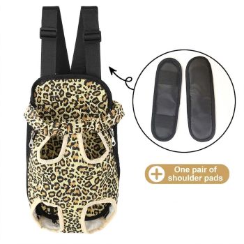 Portable Pet Front Chest Backpack for Small Dogs and Cats – Hands-Free Travel Carrier with Adjustable Straps, Breathable Mesh, and Padded Shoulder Pads for Comfortable Outdoor Adventures (S, White)