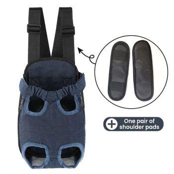 Portable Pet Front Chest Backpack for Small Dogs and Cats – Hands-Free Travel Carrier with Adjustable Straps, Breathable Mesh, and Padded Shoulder Pads for Comfortable Outdoor Adventures (XL, Black)