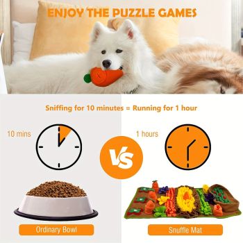 Interactive Pet Snuffle Mat for Dogs and Cats, Slow Feeding Puzzle Toy for Mental Stimulation and Stress Relief, Machine Washable, (Colorful)